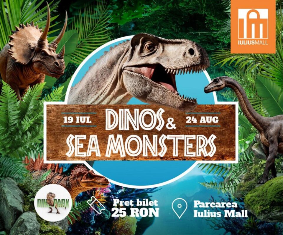 Sâmbătă se deschide la Iulius Mall Suceava expoziția de animale marine gigant și dinozauri animatronici. 50 de exemplare!