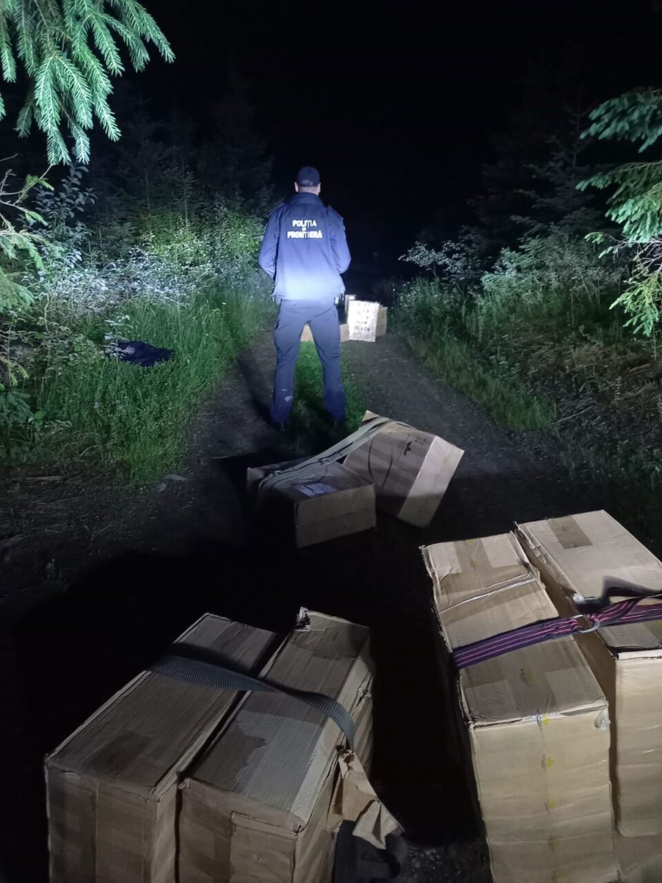 Peste 10.000 de pachete de țigări, abandonate de traficanți la vederea polițiștilor de frontieră
