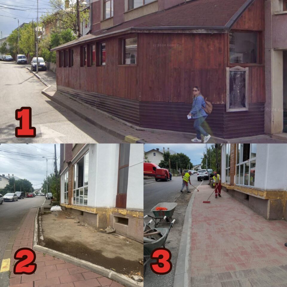 O terasă improvizată pe strada Mihai Eminescu, în municipiul Suceava, a fost demolată