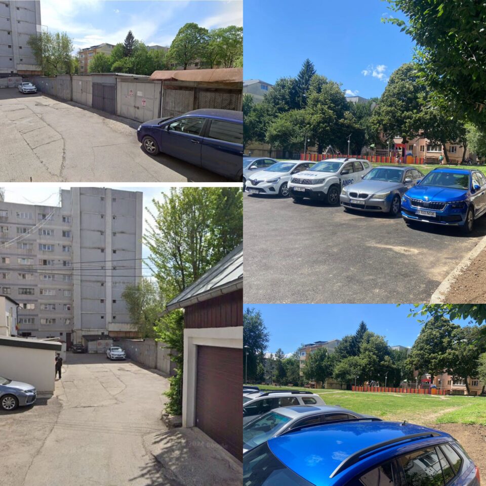 Arbuști ornamentali în locul mașinilor, parcare și loc de joacă în locul garajelor, în Zamca și grădiniță nouă, în Obcini