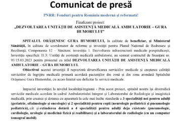 DEZVOLTAREA UNITĂȚII DE ASISTENȚĂ MEDICALĂ AMBULATORIE – GURA HUMORULUI