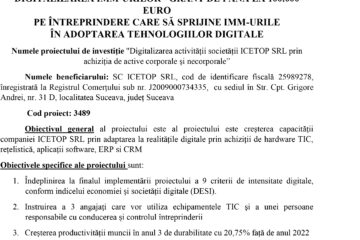 „PNRR: Fonduri pentru România modernă și reformată DIGITALIZAREA IMM-URILOR – GRANT DE PÂNĂ LA 100.000 EURO  PE ÎNTREPRINDERE CARE SĂ SPRIJINE IMM-URILE  ÎN ADOPTAREA TEHNOLOGIILOR DIGITALE