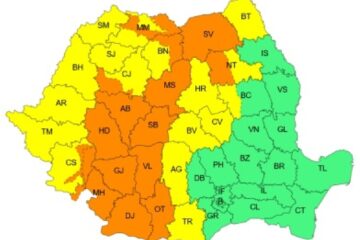Cod portocaliu de furtună pentru județul Suceava, duminică, între orele 15.00-23.00