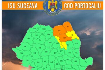 Un nou Cod Portocaliu de ploi abundente și grindină, luni, după ora 16.00