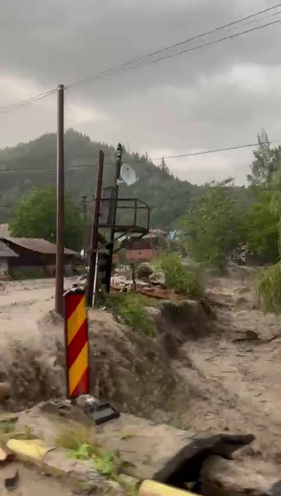 Curți și drumuri inundate, grindină, copaci căzuți și cote ale râurilor la limita de pericol, după weekendul cu ploi violente
