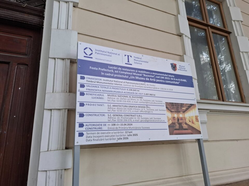 Fostul sediu al Arhivelor Naționale se transformă, la Suceava, în Muzeu de Artă