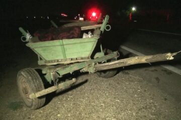 Trei persoane, între care doi copii, rănite după ce o mașină a intrat într-o căruță