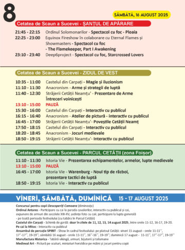 Peste 500 de cavaleri, domnițe și păpușari, din opt țări, vor participa la parada cu făclii, în prima zi a Festivalului Medieval „Ștefan cel Mare”