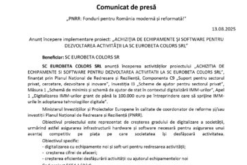 ACHIZIŢIA DE ECHIPAMENTE ŞI SOFTWARE PENTRU DEZVOLTAREA ACTIVITĂŢII LA SC EUROBETA COLORS SRL