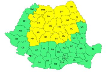 Două coduri de vânt, vijelii și ploi, emise pentru județul Suceava