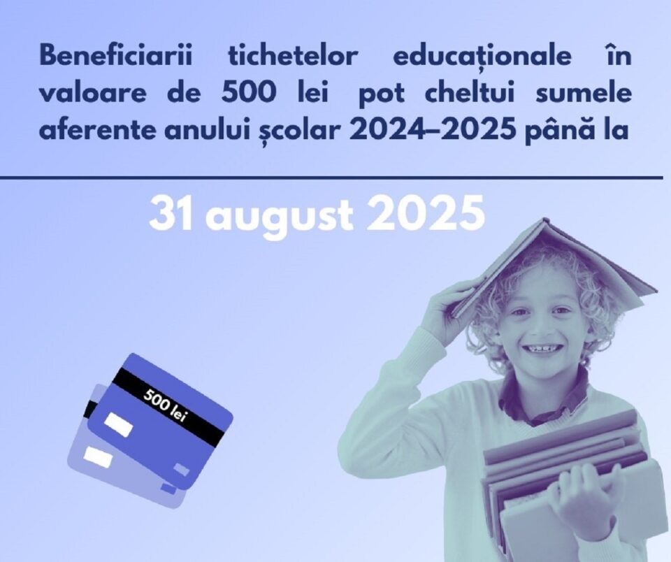 Părinții trebuie să cheltuie banii de pe cardurile educaționale până pe 31 august