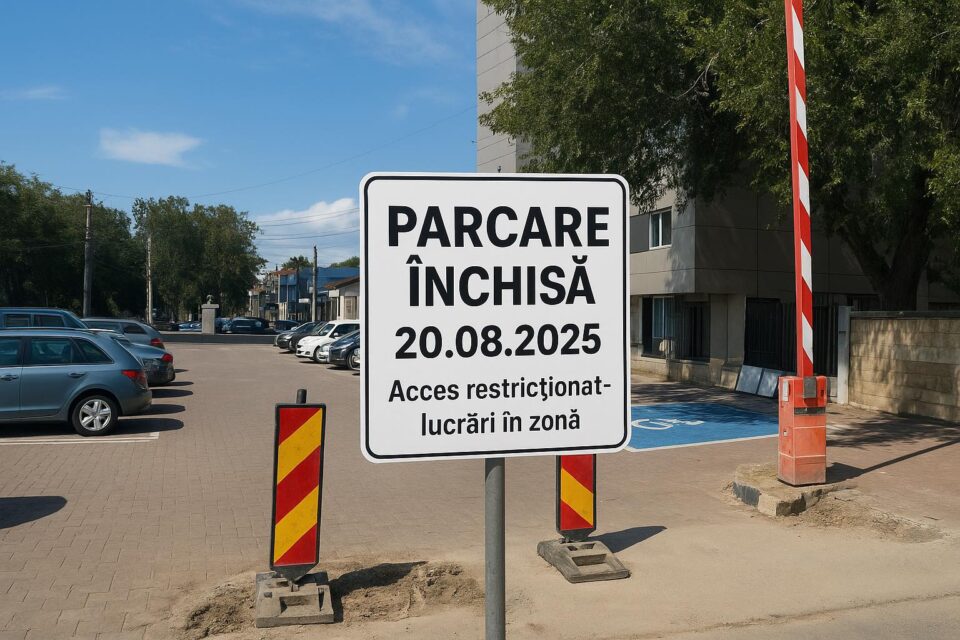 Acces restricționat temporar în parcarea Primăriei Suceava