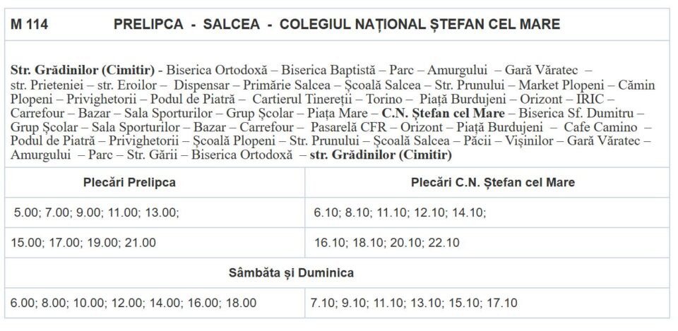 Orarul și traseele transportului metropolitan Suceava – primele linii