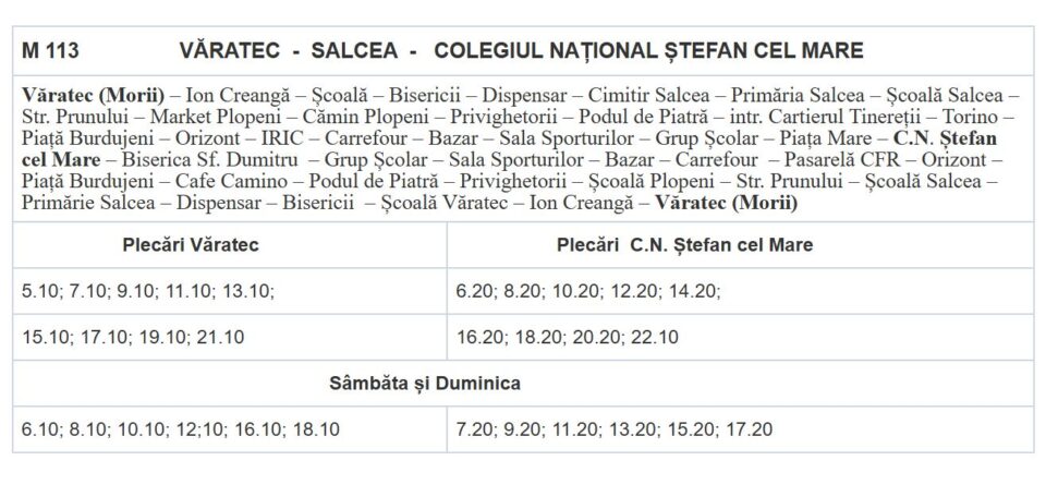 Orarul și traseele transportului metropolitan Suceava – primele linii