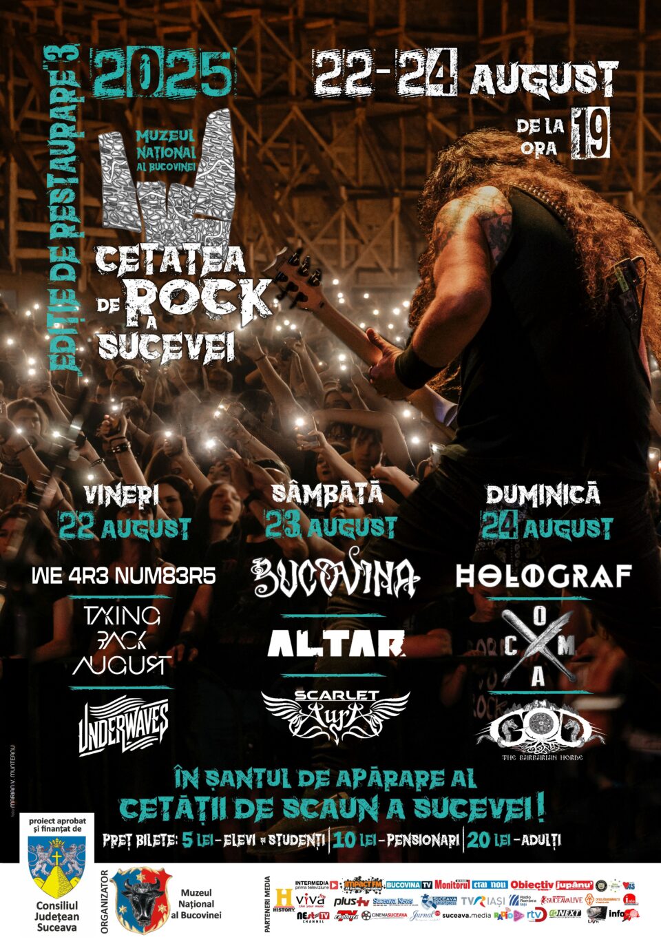 Trei zile cu muzică rock, în șanțul de apărare al Cetății de Scaun a Sucevei
