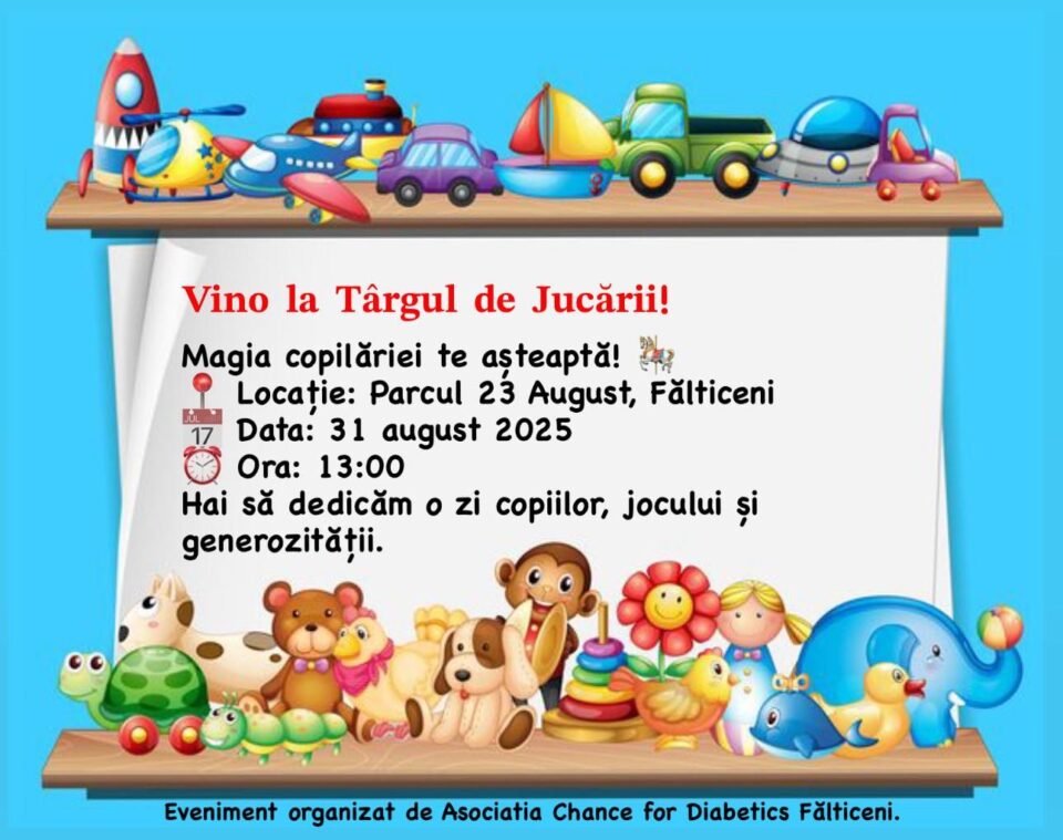 Târg de jucării, în scop caritabil, la Fălticeni