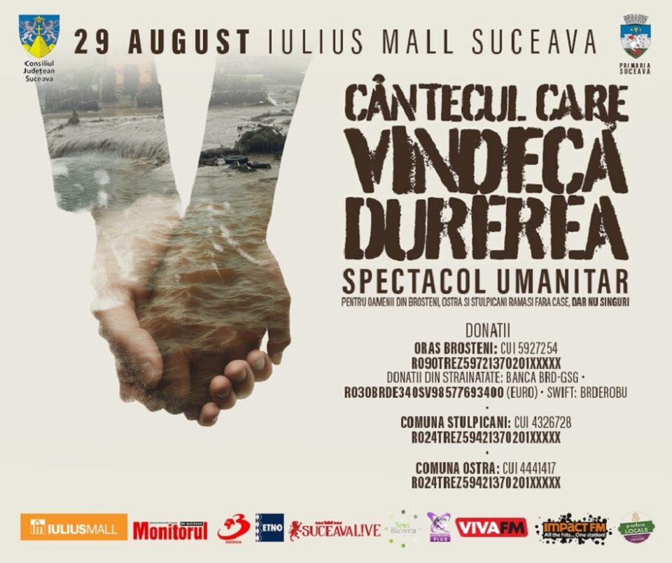 Peste 50 de artiști urcă pe scenă la Iulius Mall Suceava pentru un concert caritabil: Direcția 5 și Nicolae Furdui Iancu, printre invitați