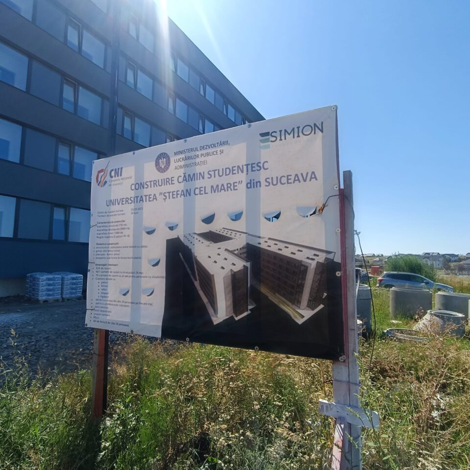 Panou cu proiectul de la Moara