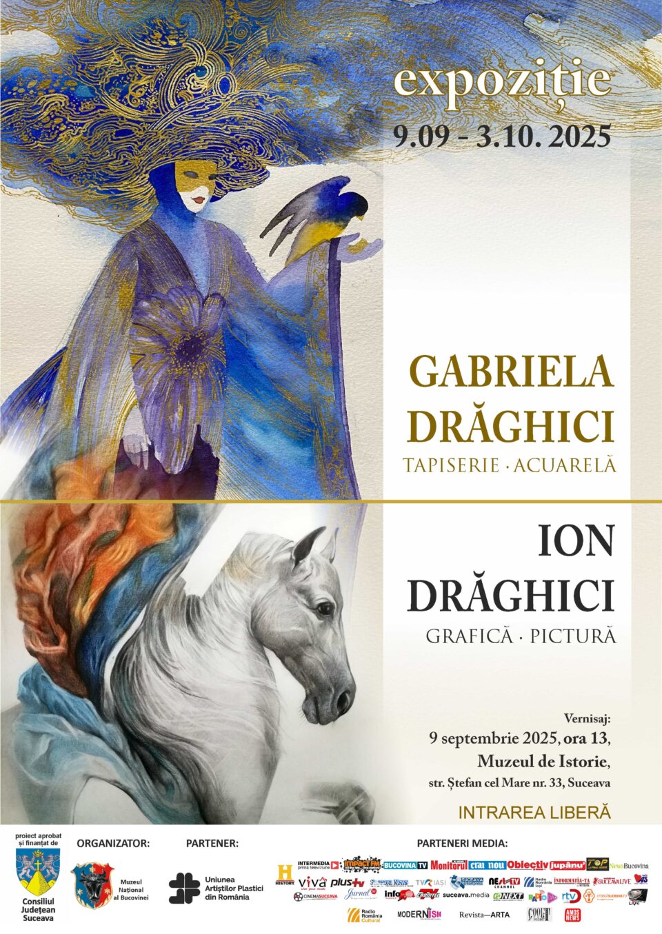 Vernisajul expoziției artiștilor plastici Gabriela și Ion Drăghici, la Muzeul de Istorie din Suceava