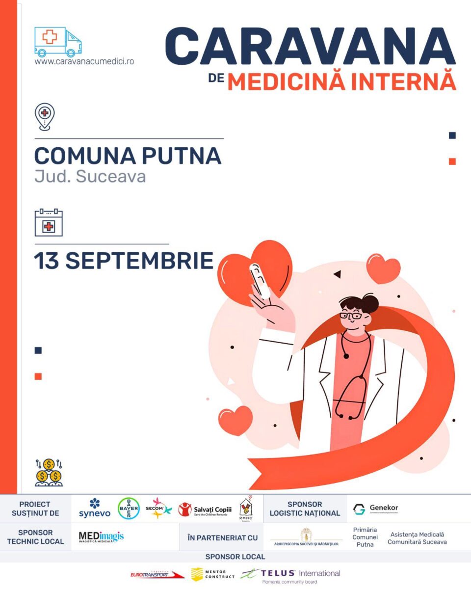 100 de persoane din comuna Putna au fost consultate și investigate gratuit de „Caravana cu medici”