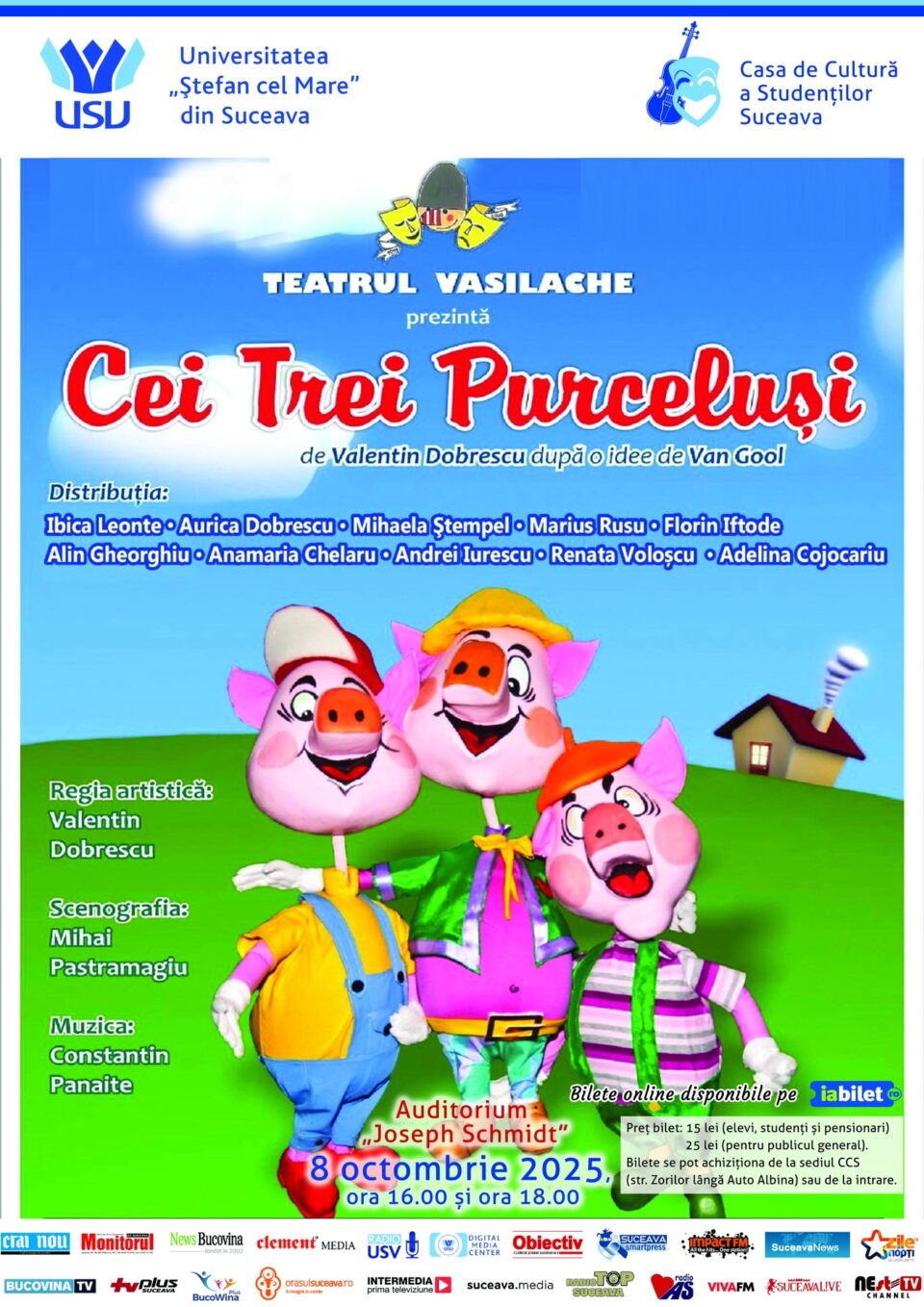 Povestea celor trei purceluși, în spectacol de teatru, la Suceava