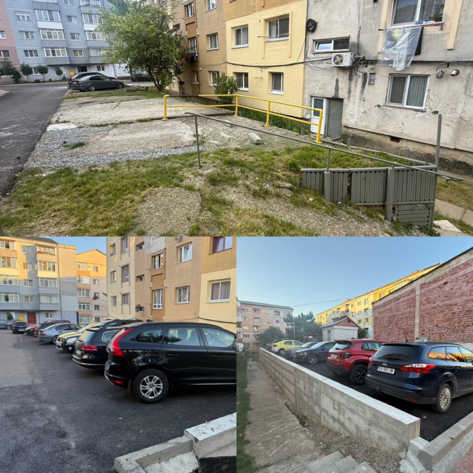Peste 100 de locuri de parcare amenajate în Burdujeni, parțial pe locul garajelor demolate