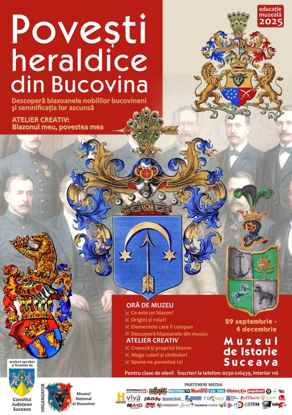 Atelier creativ pentru elevi: „Blazonul meu, povestea mea”, la Muzeul de Istorie Suceava