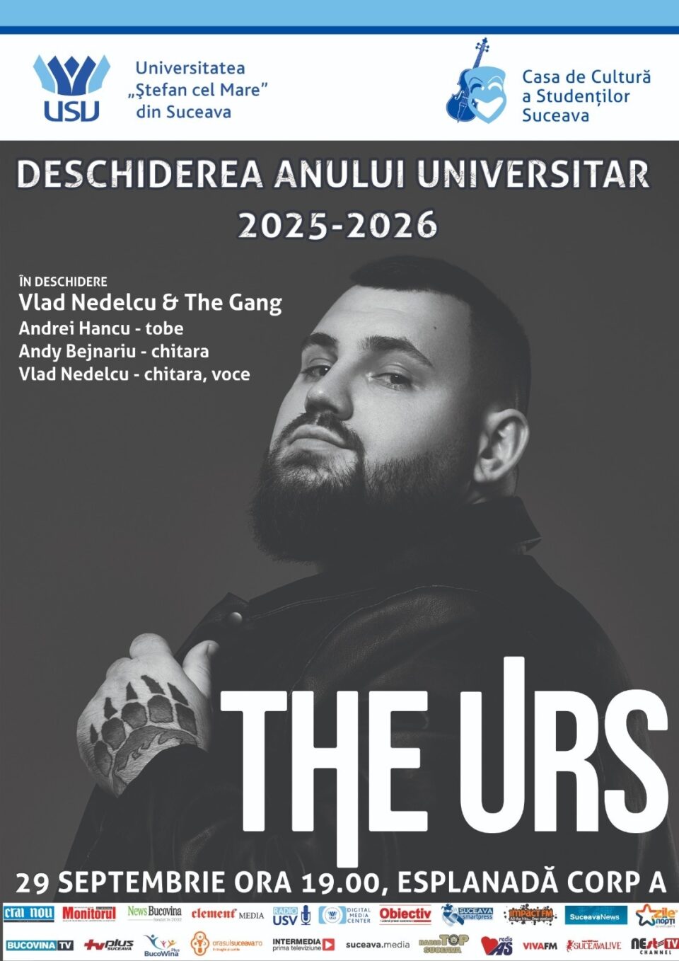 Concertul  „The Urs” deschide anul universitar 2025 – 2026 la USV