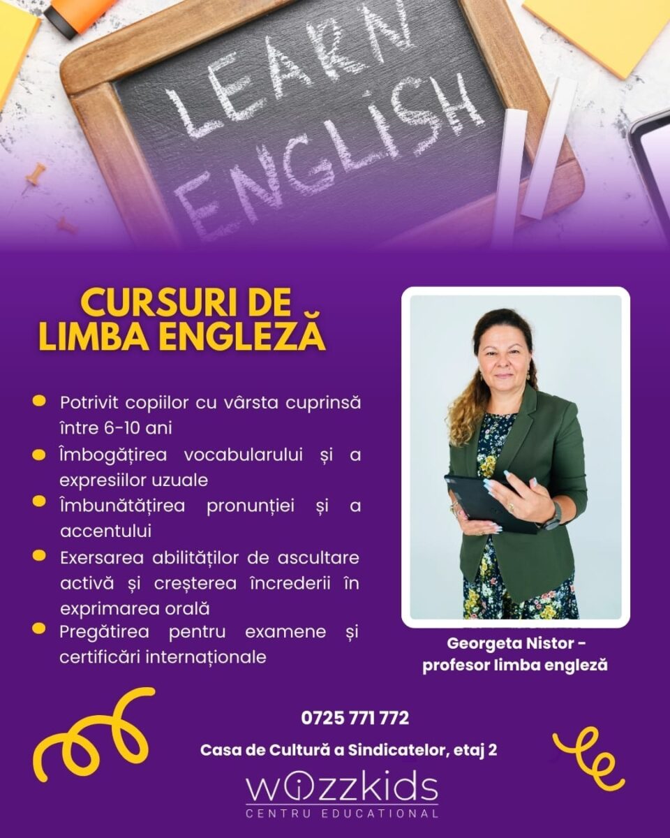 GRATUIT! „Săptămâna Porților Deschise”, la Centrul Educațional Wizz Kids, pentru copii cu vârste între 6 și 10 ani