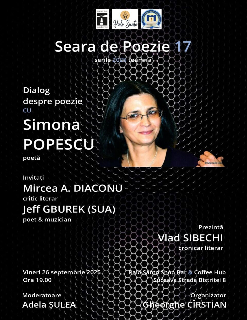 Dialog despre poezie cu poeta Simona Popescu, la Palo Santo Suceava