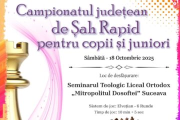 Campionatul județean de Șah Rapid pentru copii și juniori, la Seminarul Teologic „Mitropolitul Dosoftei”