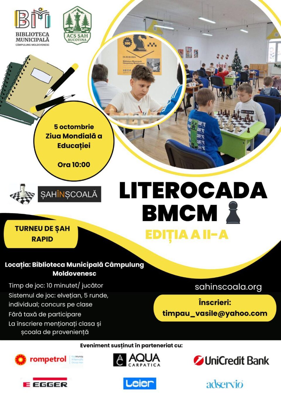 Concursul de șah „Literocada BMCM”, ediția a II-a, la Biblioteca Municipală Câmpulung Moldovenesc
