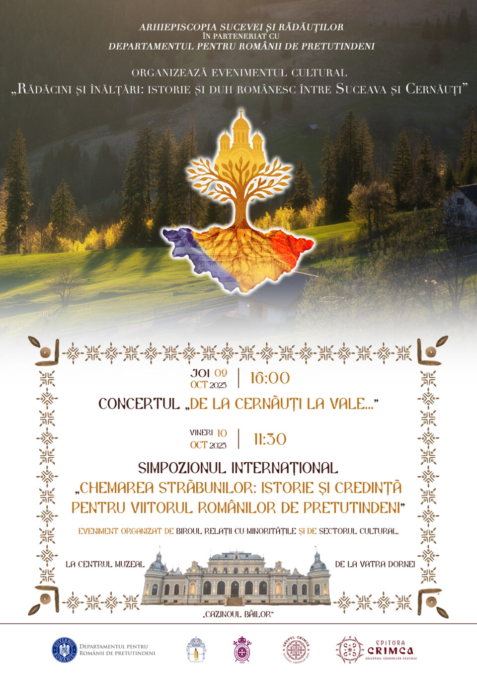 Rădăcini și înălțări: istorie și duh românesc între Suceava și Cernăuți – Simpozion internațional la Vatra Dornei 9-10 octombrie 2025
