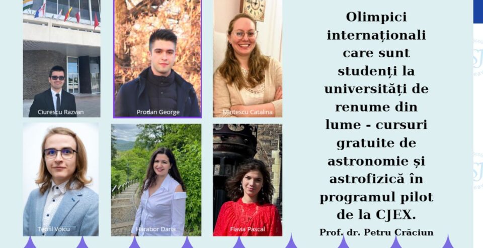 O parte dintre tinerii voluntari care colaboreaza cu Centrul de pregătire în astronomie și astrofizică