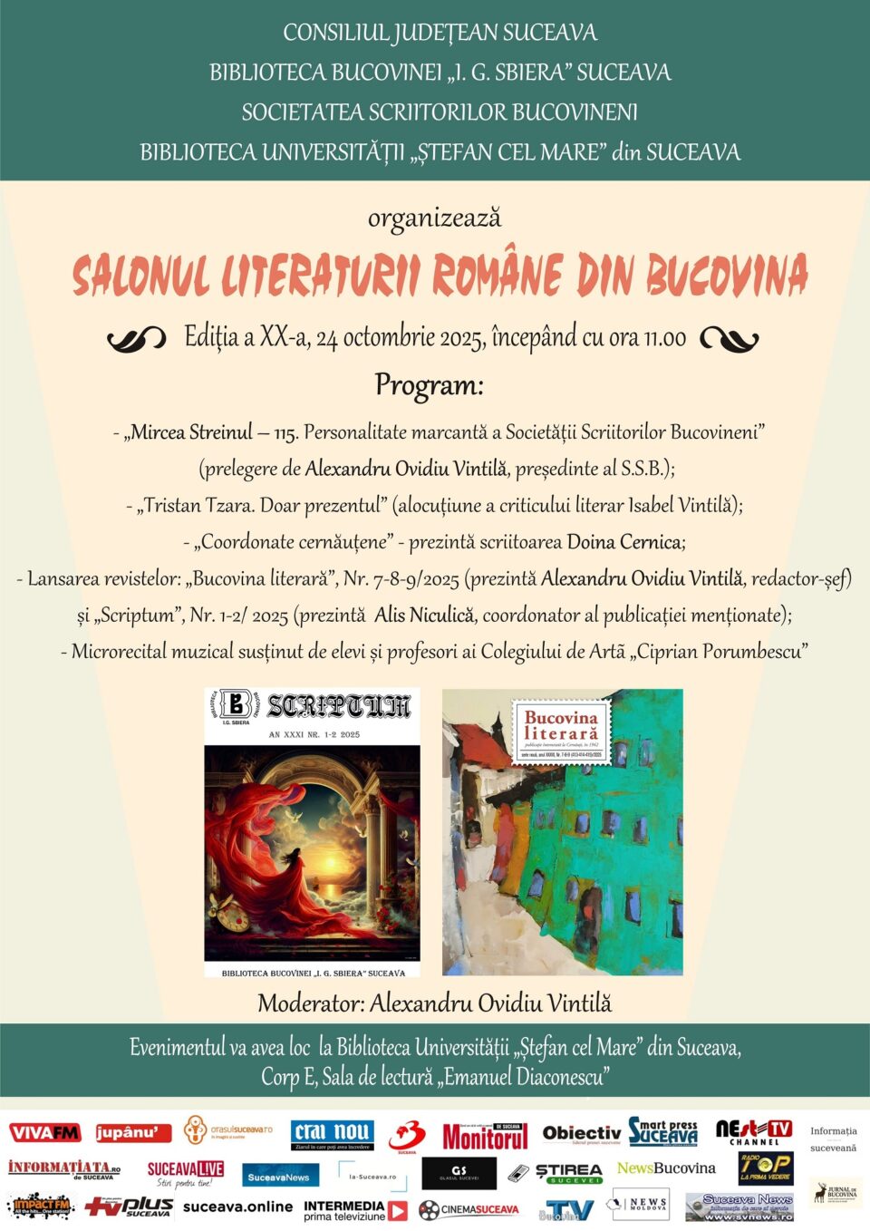 Salonul Literaturii Române din Bucovina, ediția a XX-a, la Biblioteca USV