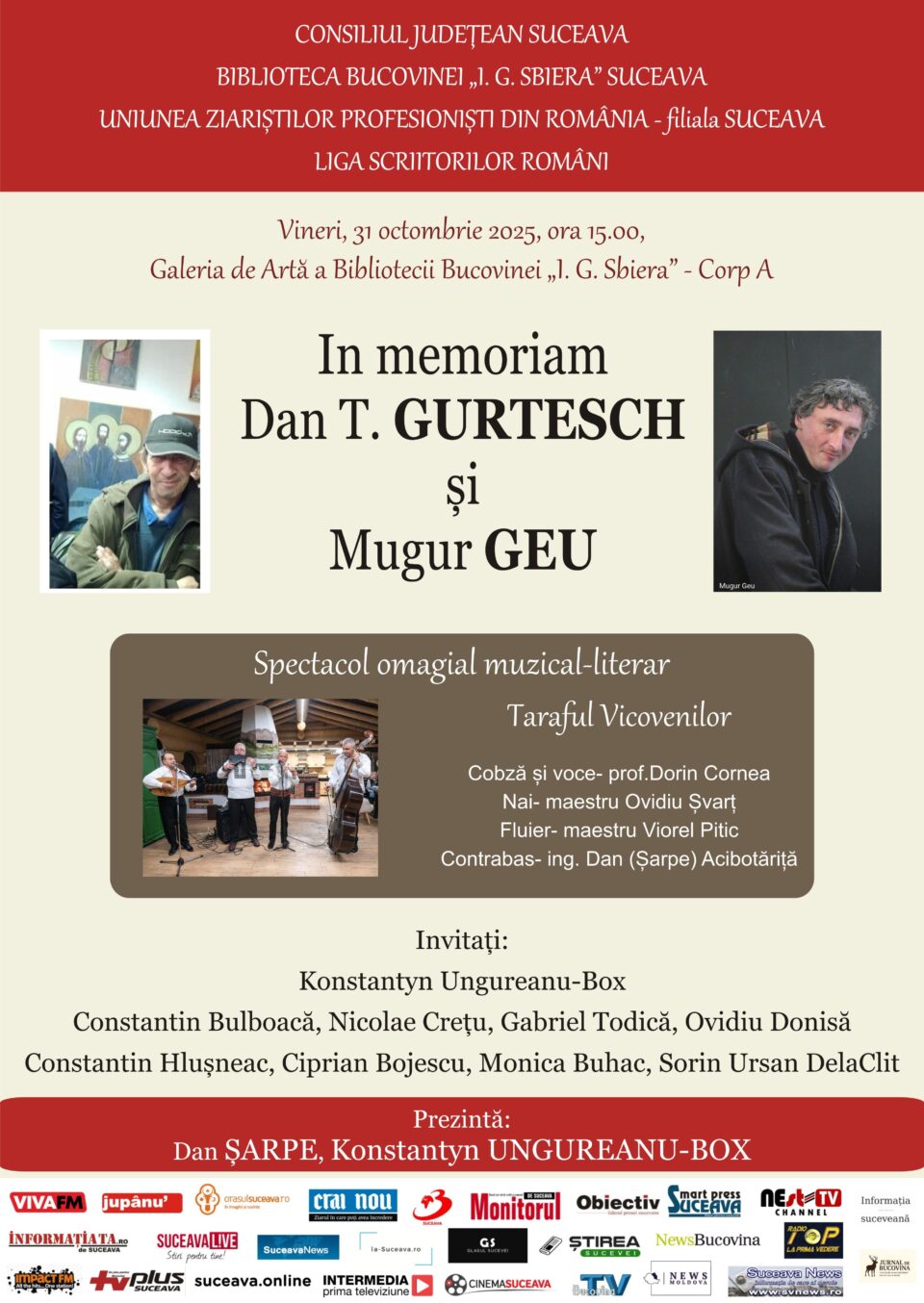 „In memoriam Dan T. Gurtesch și Mugur Geu”, la Biblioteca Bucovinei „In memoriam Dan T. Gurtesch și Mugur Geu”, la Biblioteca Bucovinei