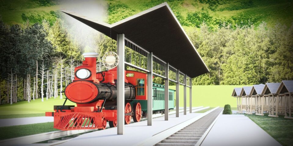 O gară modernă de sosire în localitatea Argel