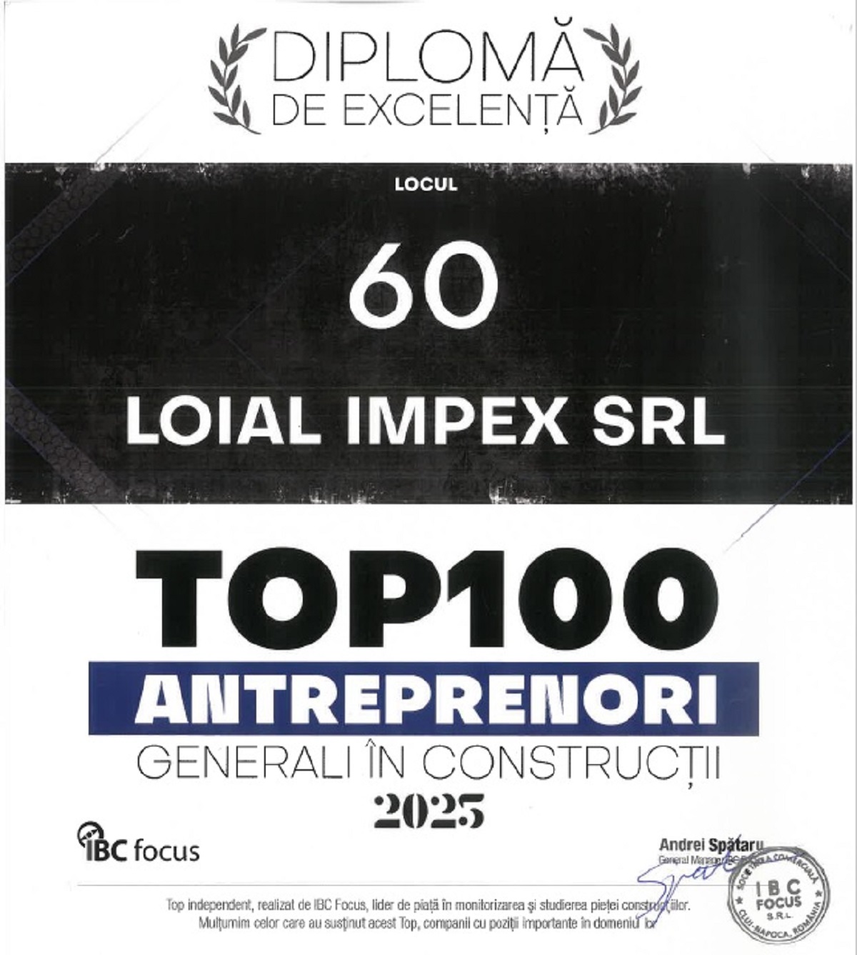 Loial Impex Suceava, recunoscută la nivel național pentru performanță și contribuția la dezvoltarea infrastructurii energetice