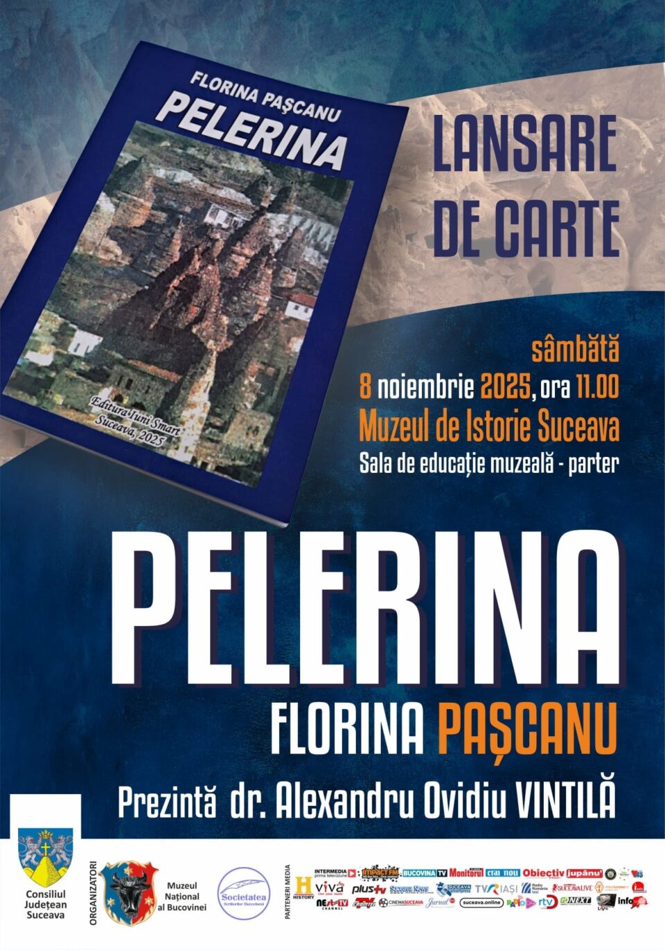 Volumul „Pelerina”, semnat de prof. Florina Pașcanu, va fi lansat la Muzeul de Istorie