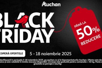 Auchan dă startul Black Friday 2025: peste 1.500 de produse cu reduceri de până la 50% în magazine și pe auchan.ro Auchan dă startul Black Friday 2025: peste 1.500 de produse cu reduceri de până la 50% în magazine și pe auchan.ro