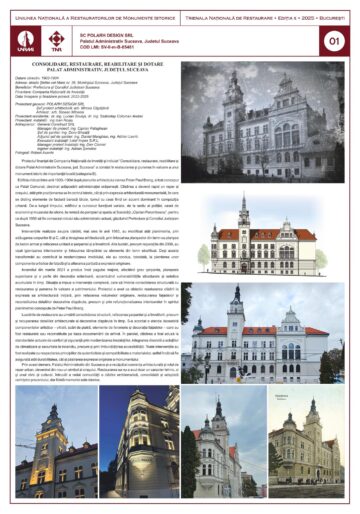 Proiectul de restaurare a Palatului Administrativ Suceava a primit premiul special al juriului, la Trienala națională de restaurare 2025