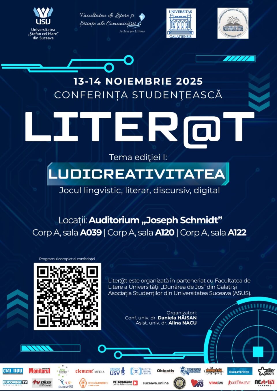 Prima ediție a conferinței studențești Liter@t, organizată la Suceava de Facultatea de Litere și Științe ale Comunicării