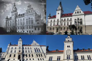 Ras de comuniști de pe turnul cu ceas, Sfântul Gheorghe și-a reluat locul pe fațada Palatului Administrativ din Suceava Ras de comuniști de pe turnul cu ceas, Sfântul Gheorghe și-a reluat locul pe fațada Palatului Administrativ din Suceava