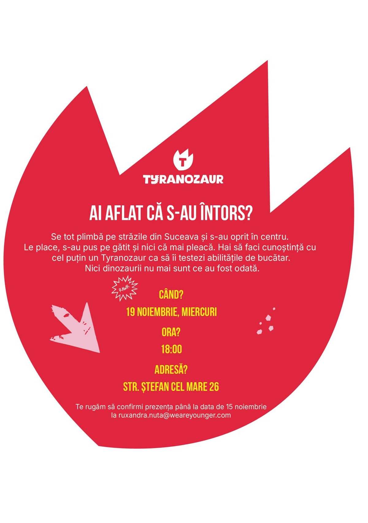 Un nou concept de restaurant ajunge în Suceava: Tyranozaur își deschide porțile pe 20 noiembrie