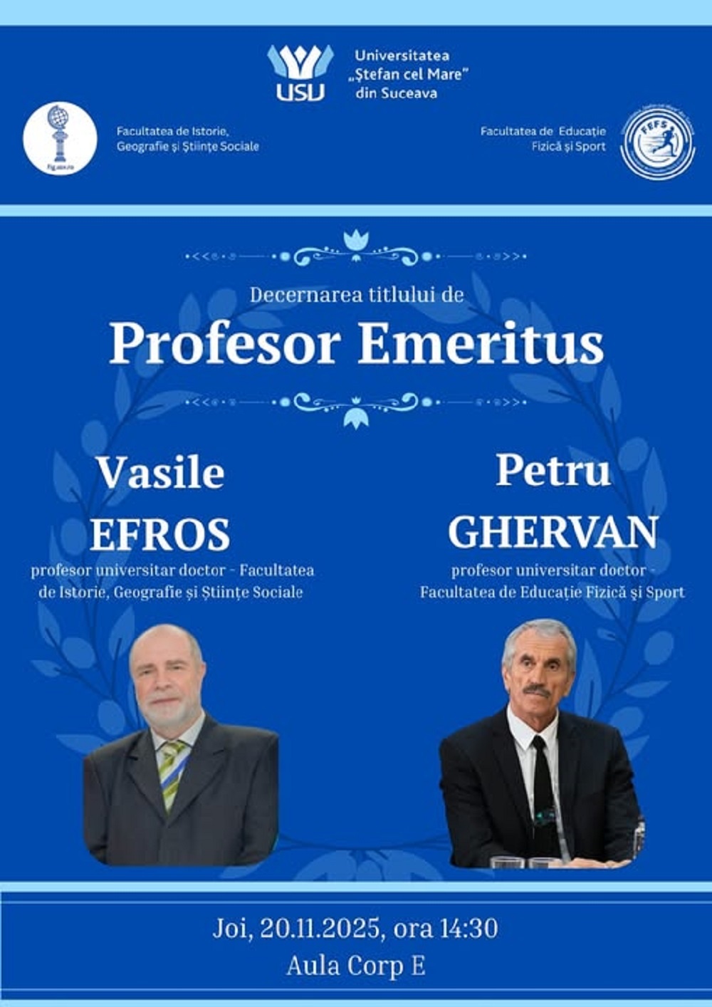 Personalități academice premiate cu titlul de Profesor Emeritus pentru merite deosebite