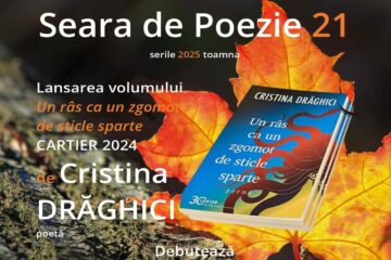 Poeta Cristina Drăghici este invitată, sâmbătă, la Seara de Poezie 21