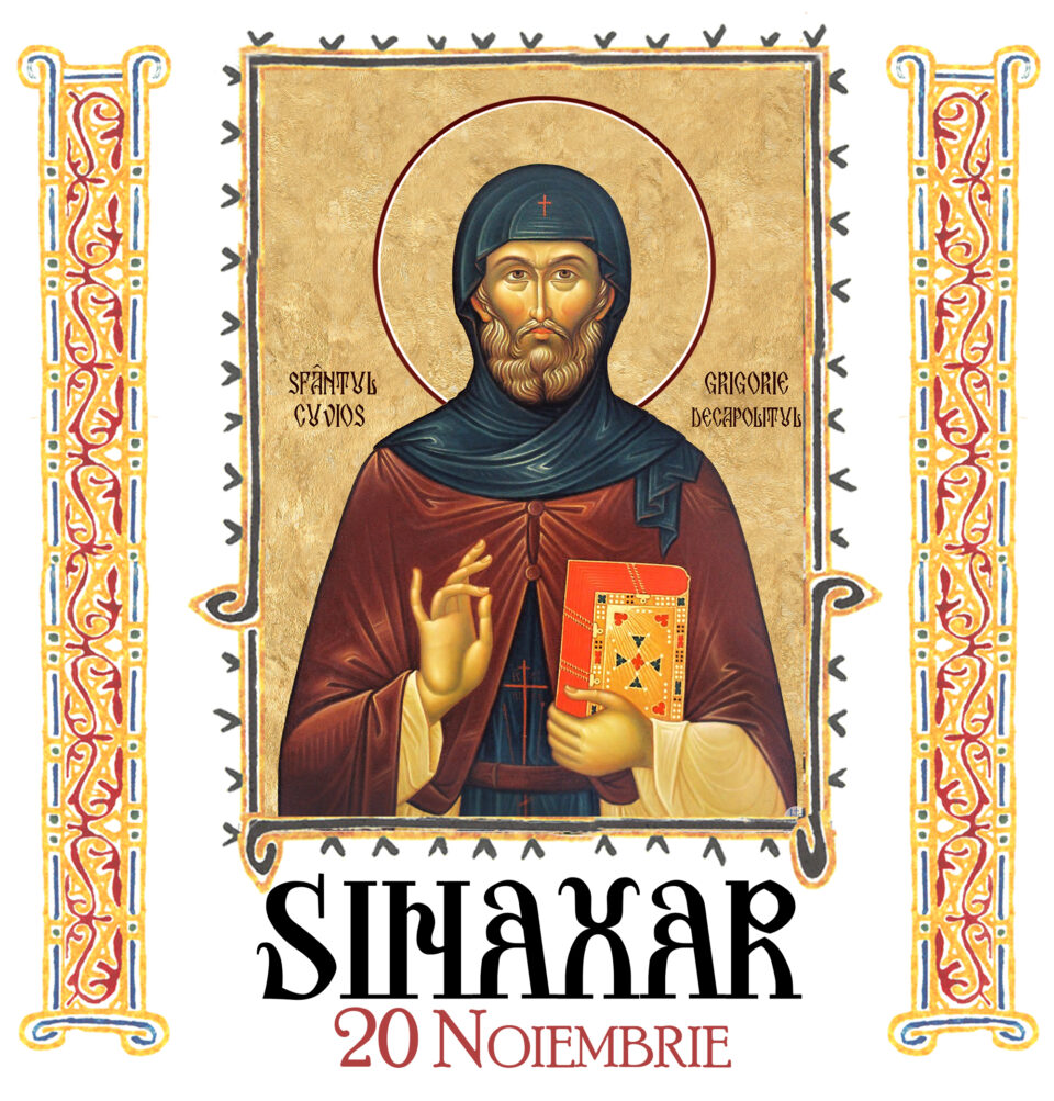 Sinaxar 20 noiembrie 2025