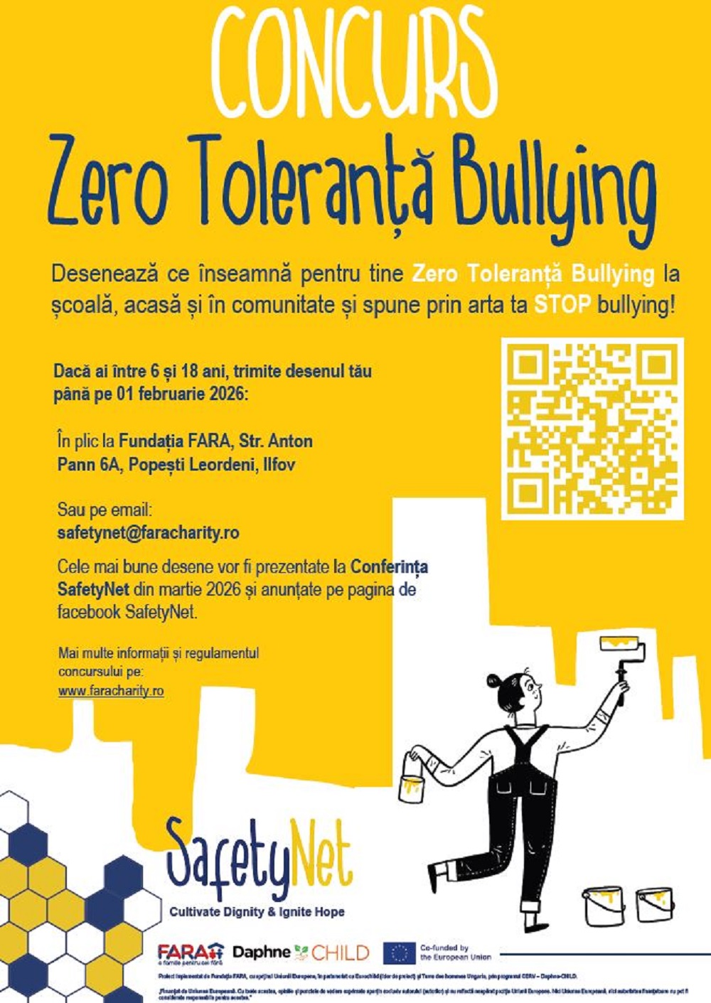 Concurs de desene cu tema „Zero Toleranță Bullying”, pentru copii și adolescenți