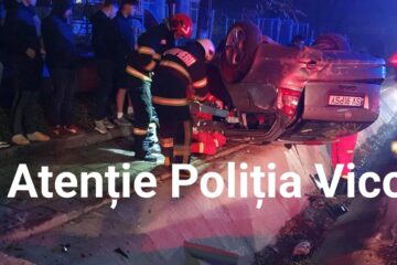 Accident violent, provocat de un tânăr șofer care nu a adaptat viteza la carosabilul ud