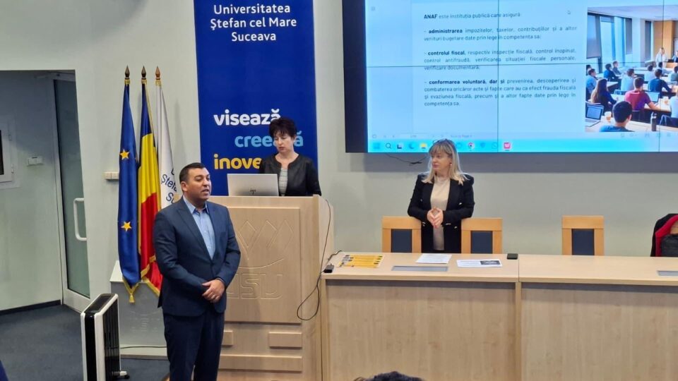 Seminar despre educația fiscală, organizat de specialiști ai ANAF la Universitatea Suceava